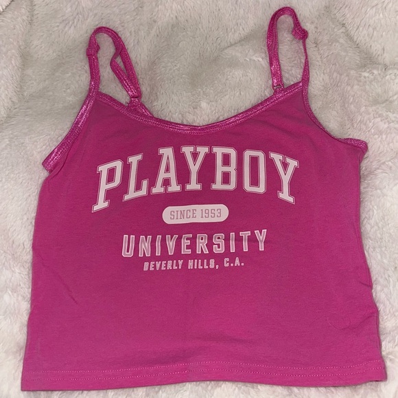 PLAYBOY Tops - Rare Pink Playboy University Cami Top